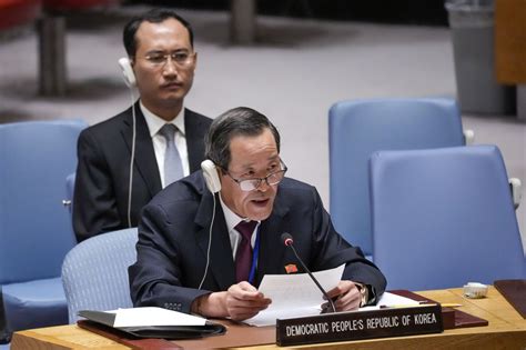 North Korea’s ambassador blames US for regional tensions in a rare appearance at UN Security Council